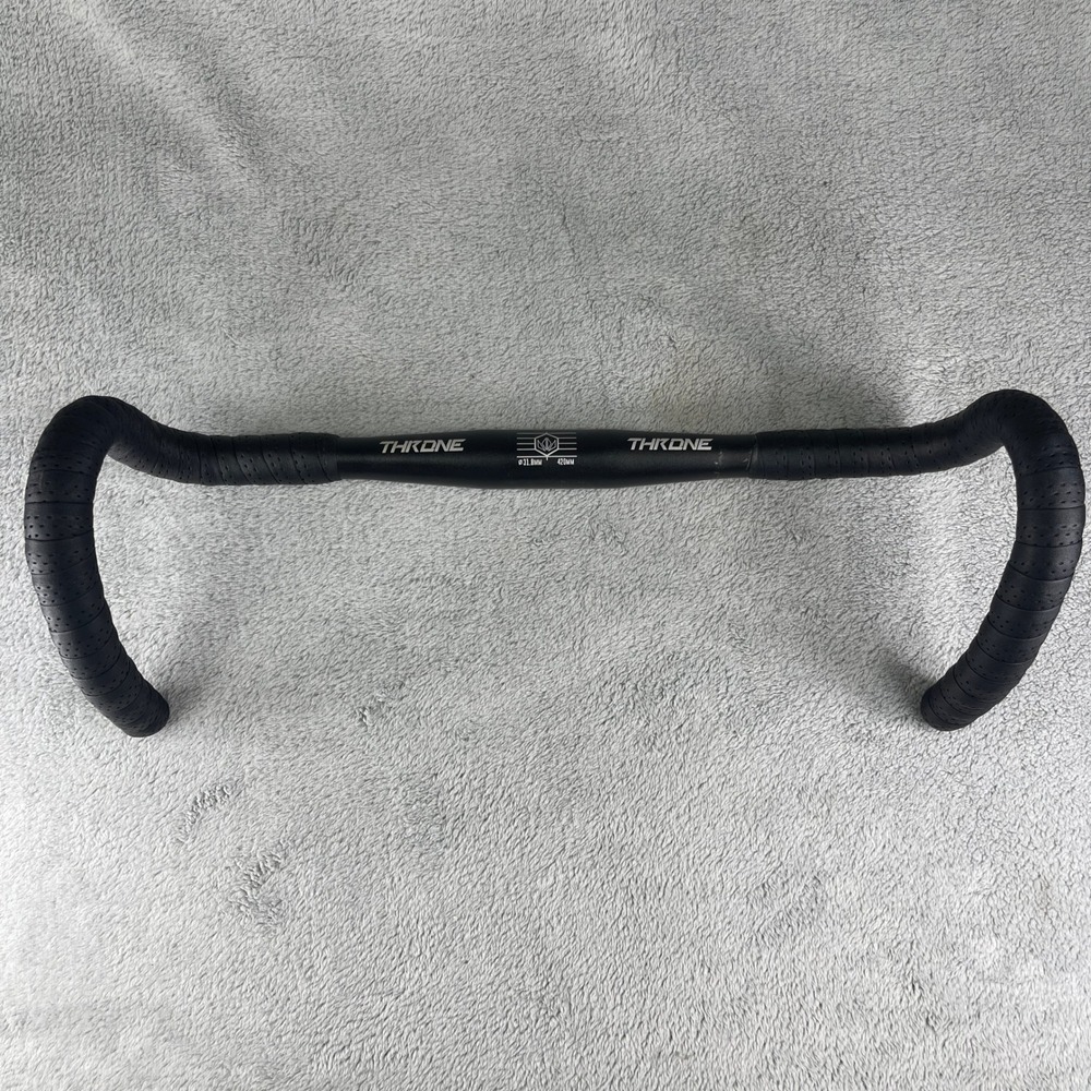 Throne Handlebars Unisex 420mm Black Drop Bar Road Bike Track Fixed Gear 31.8mm